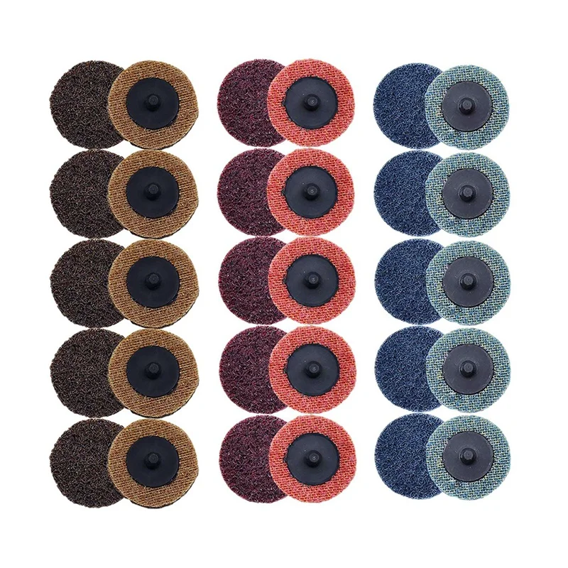 

30 Pack Mixed 2 Inch Surface Conditioning Disc,Quick Change Sanding Disc,Work with Air and Electric Sander, Features Better Surf