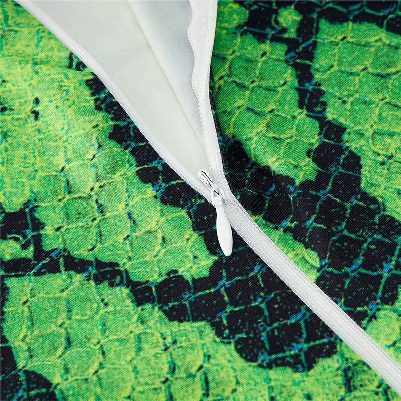 Зеленая змеиная кожа 3D комбинезон для вечевечерние НКИ на Хэллоуин костюм