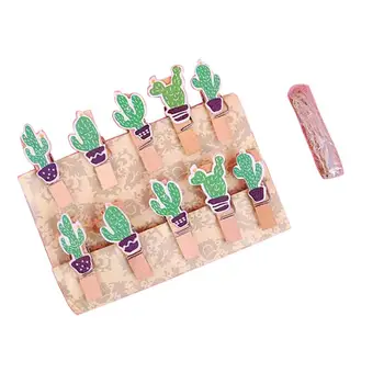 

Ins Style 10Pcs Football Succulent Cactus Paw Wooden Note Photo Wall Clip Peg Party DIY Decor You can use them hanging pictures