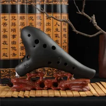 12 отверстий окарина черные керамические изделия, керамика Alto C Legend of Zelda музыкальный инструмент окарина с шнурком