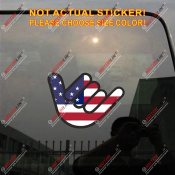 

Shaka Sign Hand USA American Flag Decal Sticker Car Vinyl Reflective Glossy pick size
