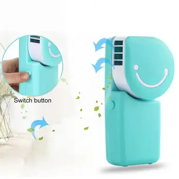 

Smile Face Cartoon Portable Palm Air-Conditioning Fan Electric Fan Handheld Fan 180 Degree Rotation Outdoor Household Fans