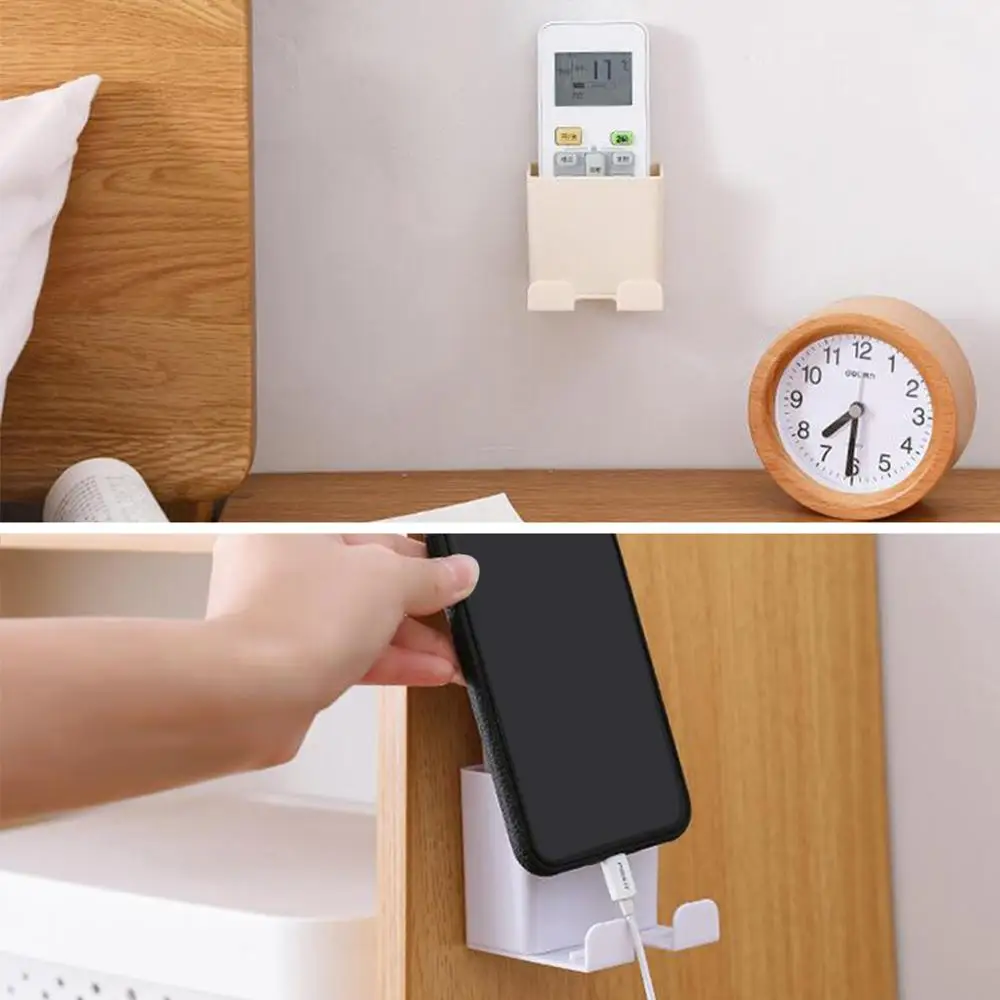 

1 Pcs Wall Storage Organizer Box Remote Control Storage Case Air Conditioner Plug Mobile Phone Stand Holder Container