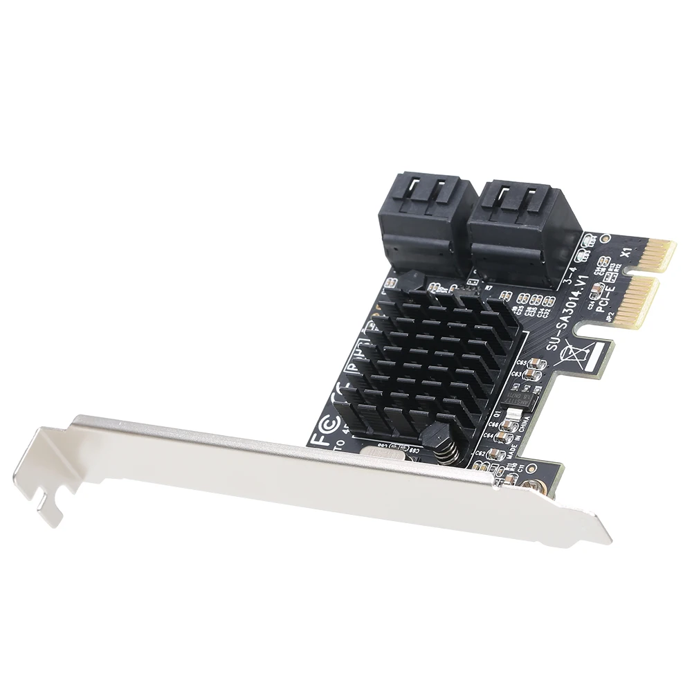 PCIE к SATA карта PCI E адаптер Express SATA3.0 расширения 4 порта III 6G для SSD HDD|Платы расширения|