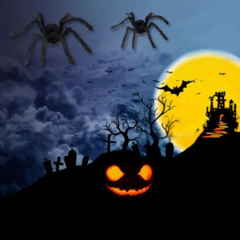 2019 New Super Big Plush Horrible Spider Black Furry Fake Spider Tricky Toy For Creep Trick Treat Halloween Decoration 2019 New Super Big Plush Horrible Spider Black Furry Fake Spider Tricky Toy For Creep Trick Treat Halloween Decoration