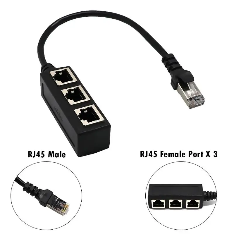 RJ45 Ethernet сплиттер кабель Мужской до 3 Женский переключатель адаптер Разъем для CAT 5/CAT 6 сплиттер Кабель-адаптер для ПК компьютер