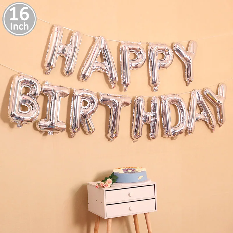 16inch silver 3 года с днем рождения воздушные шары вечерние украшения 3rd я три баннер для мальчиков третий день рождения поставки - Цвет: 16inch silver