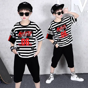 

Teenage Summer Boys Clothing Set 2020 Letter Striped T Shirt + Pants Casual Kids Sport Suits Boys Clothes For 6 8 9 12 14 Years