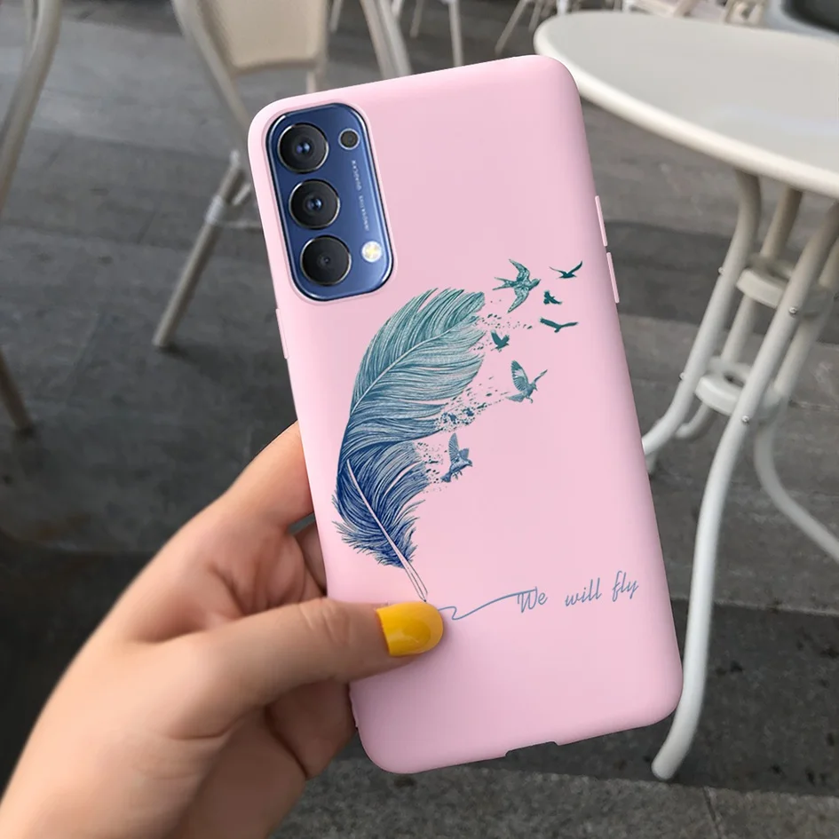 Cute Cartoon Case For OPPO Reno 4 5 Pro 5G Cover Silicone Soft TPU Back Protection Phone Case Fundas For Reno4 4G CPH2113 Bumper 