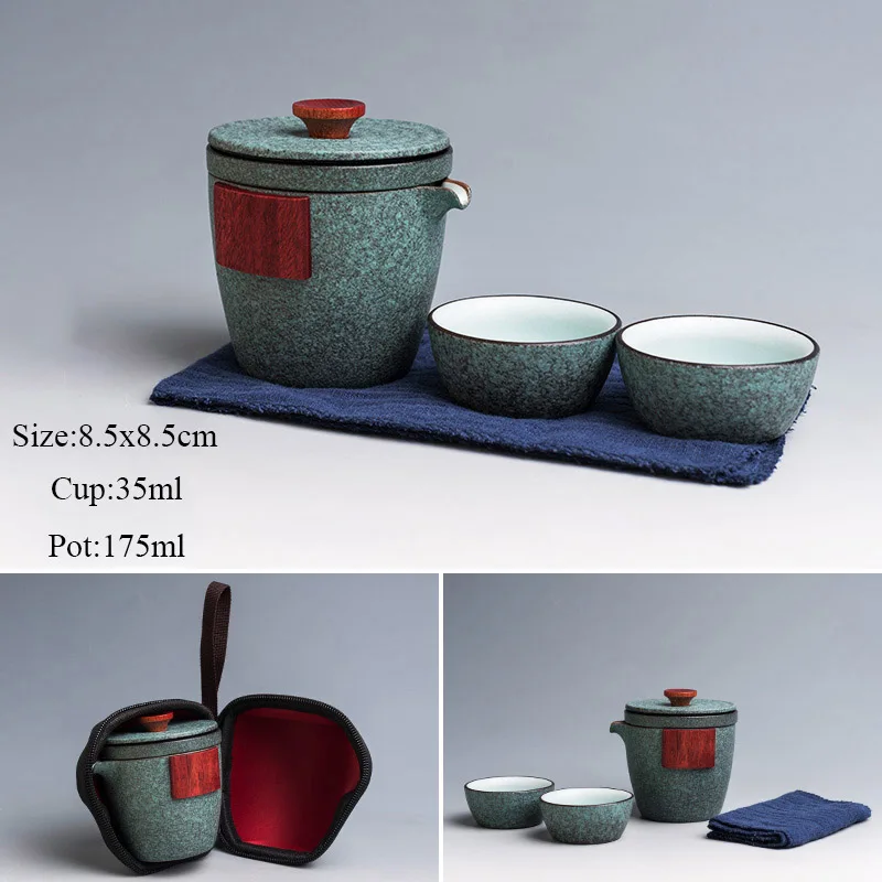 TANGPIN керамический чайник Gaiwan с 2 чашками чайные наборы портативный дорожный чайный сервиз, кружка для вина - Color: Style A