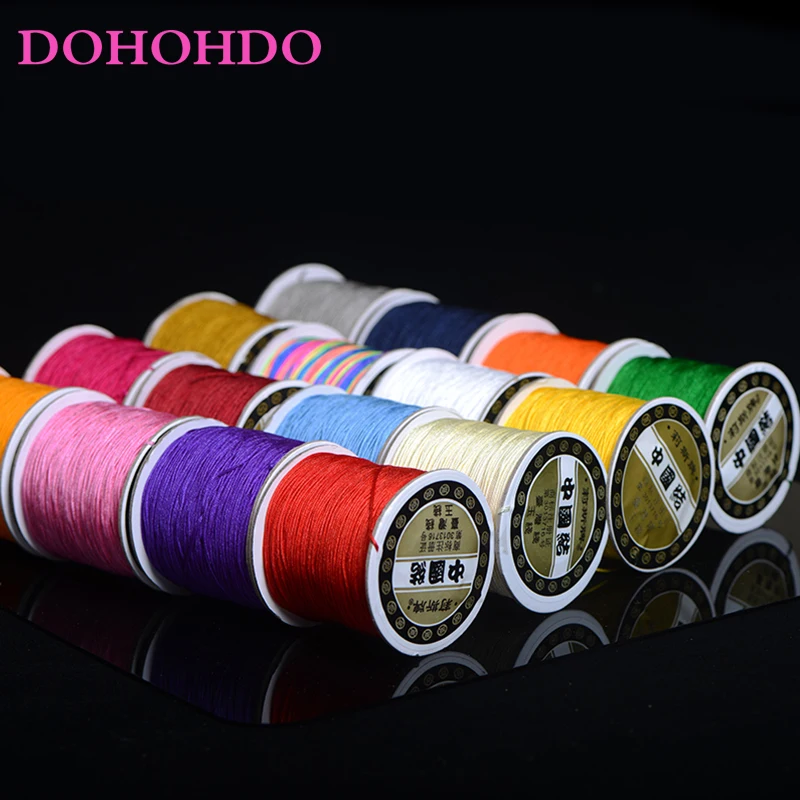 

Wholesale 120m/Spool 0.8mm Mix Color Nylon Black Chinese Knotting Macrame Cord Braided DIY Beading Bracelet Tassel String Thread