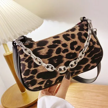 

Women Bags 2020 Small Clutch Bag Luxury Design Retro Shoulder Bag Trendy Leopards Pattern Shoulder Purse And Handbag Female Hobo
