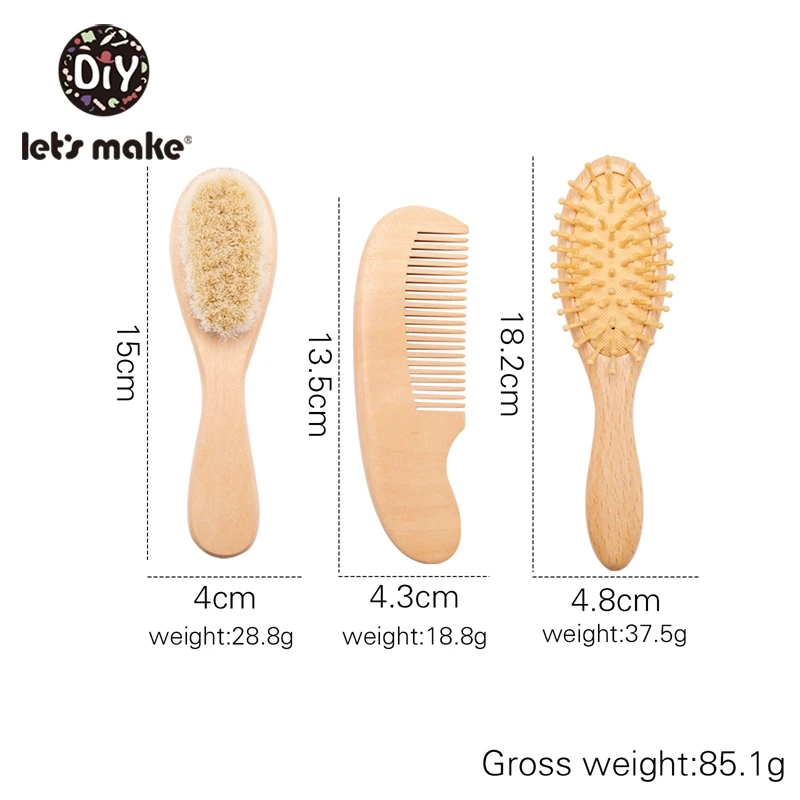 Facciamo il pettine per spazzole in legno per bambini Spazzola per capelli per neonati Massaggiatore per la testa del neonato Spazzola per capelli Pettine per neonati Massaggiatore per la testa Logo personalizzato - immagine 6