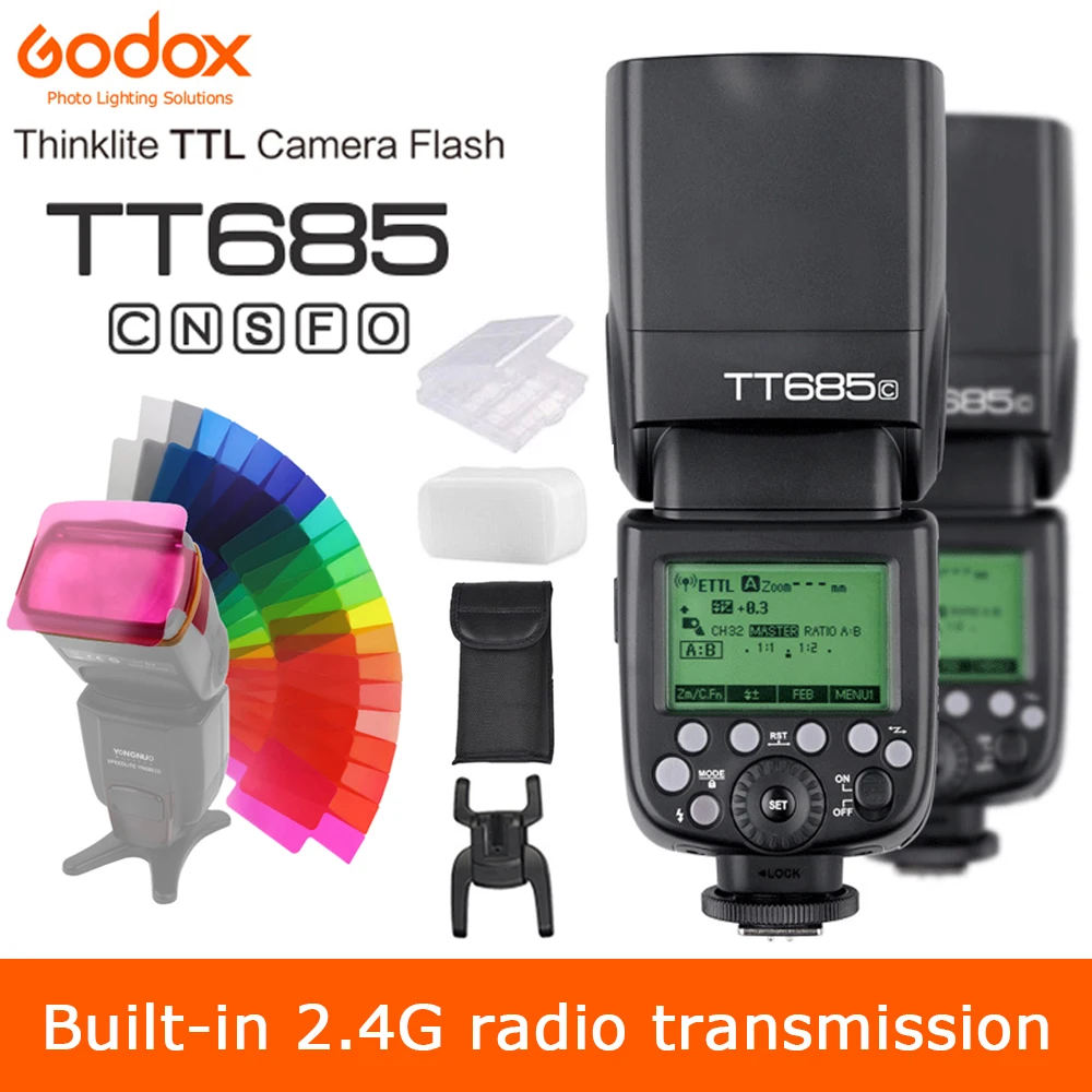 Фотовспышка Godox вспышка Speedlite TT685 TT685C TT685N TT685S TT685F TT685O TTL HSS для камер Nikon Sony Fuji Olympus |