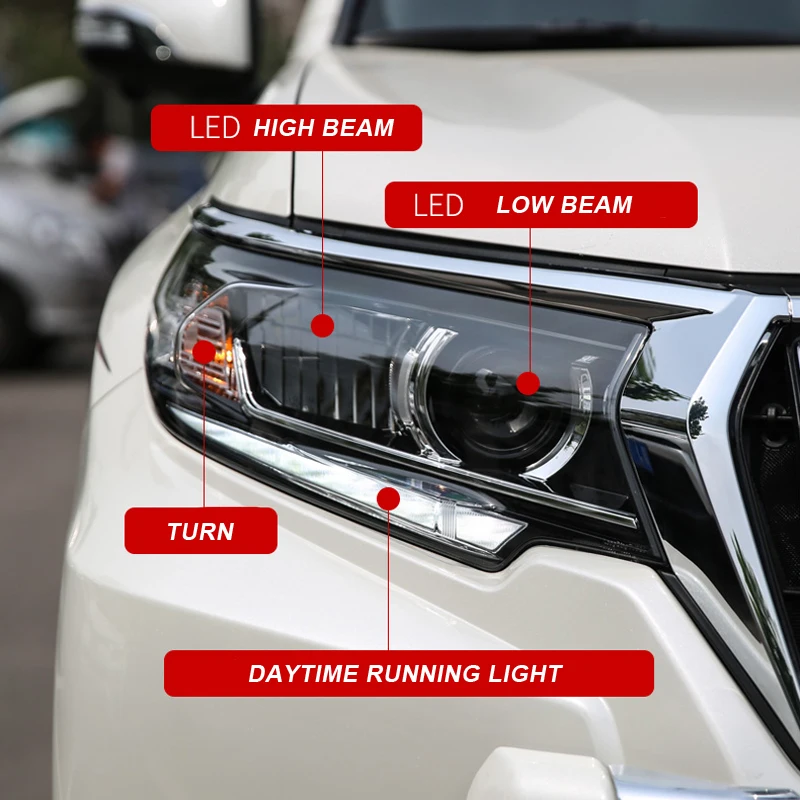 Автомобильная фара для Toyota Prado LC200 фары светодиодный фары «ангельские глаза» DRL Биксеноновые линзы HID ближнего света