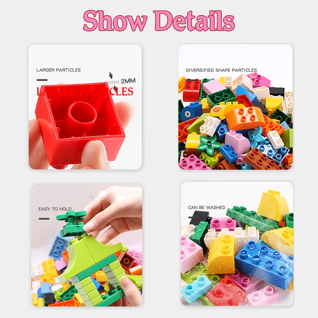 50-300pcs Big Size Building Blocks Assembled Construction Educational Toys DIY Bricks Toddler Toys For Children Kids Gift 3