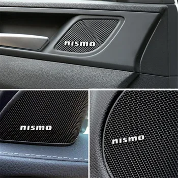 

10pcs 3D aluminum speaker stereo speaker badge emblem Sticker for Nissan Nismo X-trail Almera Qashqai Tiida Accessories