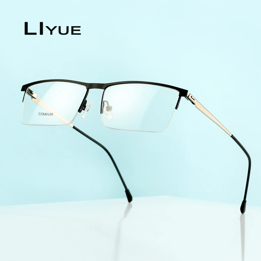 

2020 Men Optical Glasses Frame eyeglasses Transparent Prescription Myopia Computer eye glass Metal half Screwless Eyewear frames