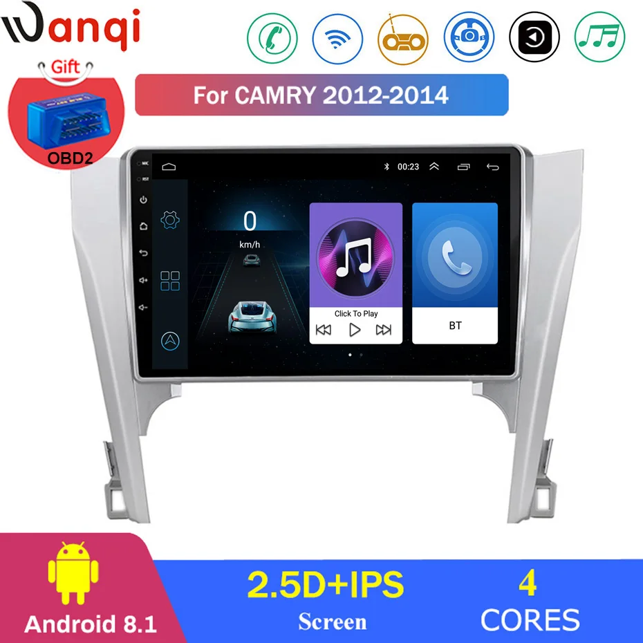 Для Toyota camry 2012-2014 Автомобильный Радио Мультимедиа Видео плеер навигация gps Android 8 1
