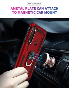 

100pcs/lot Car Ring Bracket Armor Phone Case For Moto G8 Plus One Macro G8 Play