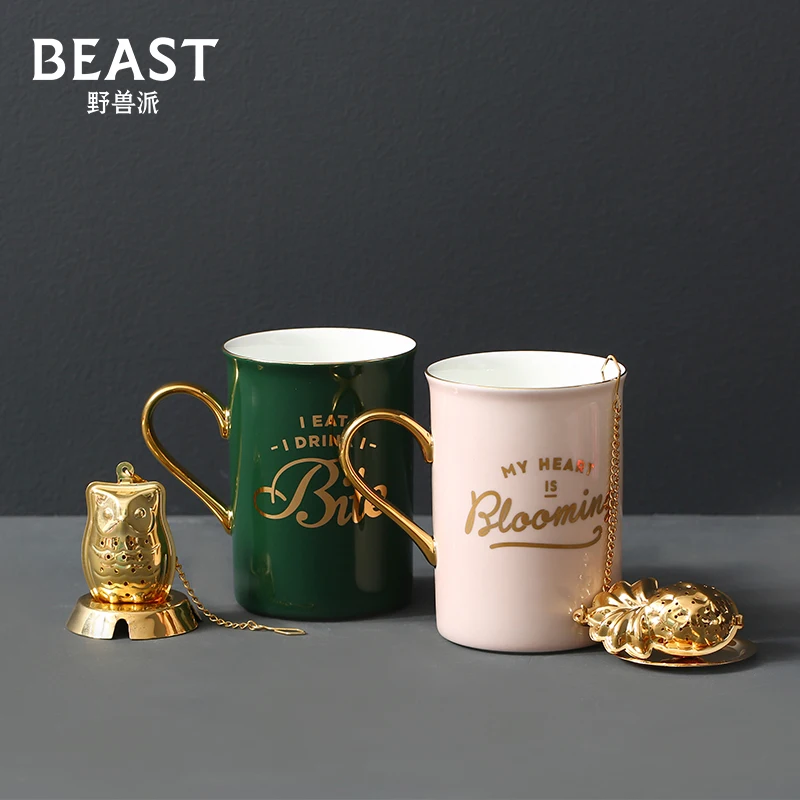

Creative Coffee Cup and Saucer Set Ceramic Breakfast Milk Cup Afternoon Tea Cup European Simple Style Water Cafe Cup 50MKB58