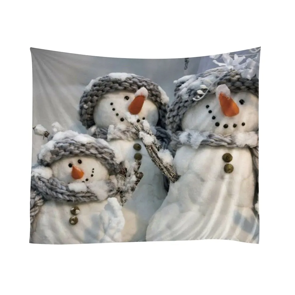 Wall Art Snowman Christmas Tapestry Tapestry Polyester Blanket Blanket Decor Throw Xams Home Santa Claus Wall Hanging