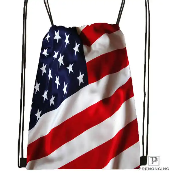 Пользовательский Орел с американским флагом DrawstringBackpackBagforManWomanCute рюкзак для детей(черная спинка) 31x40 см#20180611-03-137 - Цвет: Drawstring Backpack