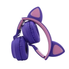 BT028C Детские беспроводные Bluetooth 5,0 наушники светодиодный светит кошачьи уши гарнитура HIFI бас наушники подарок ребенку неограниченная музыка