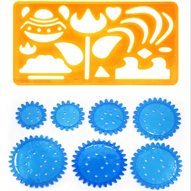 4Pcs/Set Drafting Tools Set Geometric Ruler Students Drawing Toys Painting Multi-function Puzzle Kids Learning Art Craft Tool