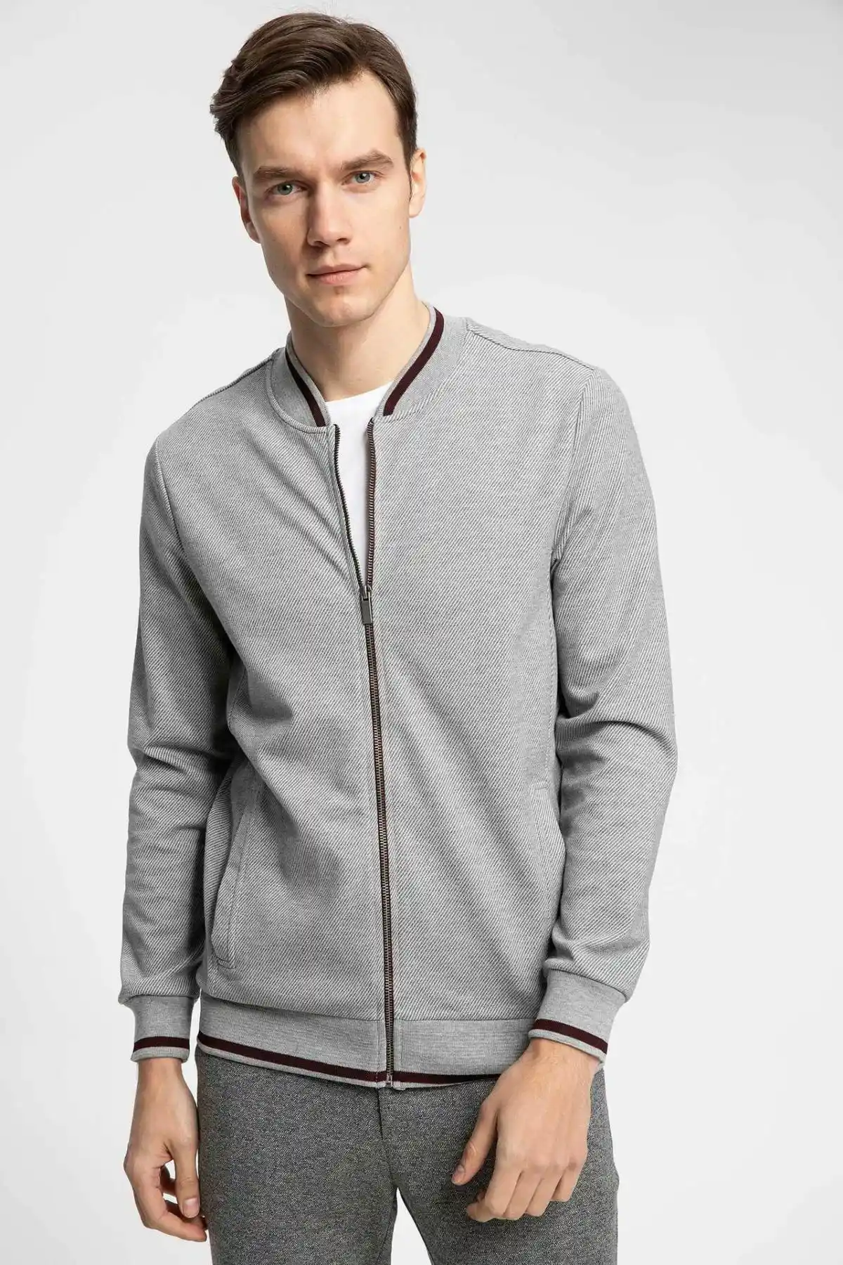 jaqueta masculina de algodão com zíper