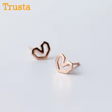 Trusta, 925 пробы, серебряные ювелирные изделия, модные милые миниатюрные серьги-гвоздики 0,7 см X 0,6 см с милым сердечком, подарок для девочек, детей, леди, DS194