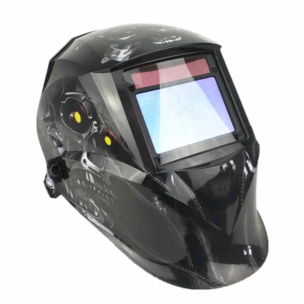 Robot Skull Сварочный шлем 100*65 мм 1111 4 датчика шлифования Din 3/4-13 MMA MIG/mag Tig Ce/ul/csa/as Cert Солнечная Авто затемнение Сварочная маска - Цвет: Robot Skull