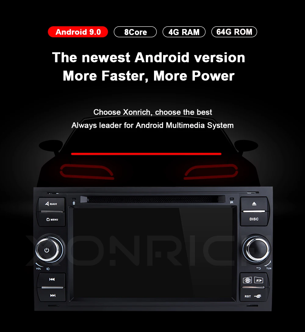 4GB64G ips DSP 2 din Android 9 автомобильный Радио мультимедиа для Ford Focus 2 3 mk2 Mondeo 4 Kuga Fiesta Transit подключения S-MAXC-MAX8 ядро