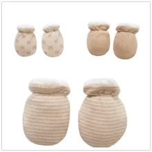 Autumn Winter Infant Baby Cotton Quality Mittens Cartoon Newborn Cute 0-12M Comfortable High Fleece Thicken Warm Gloves