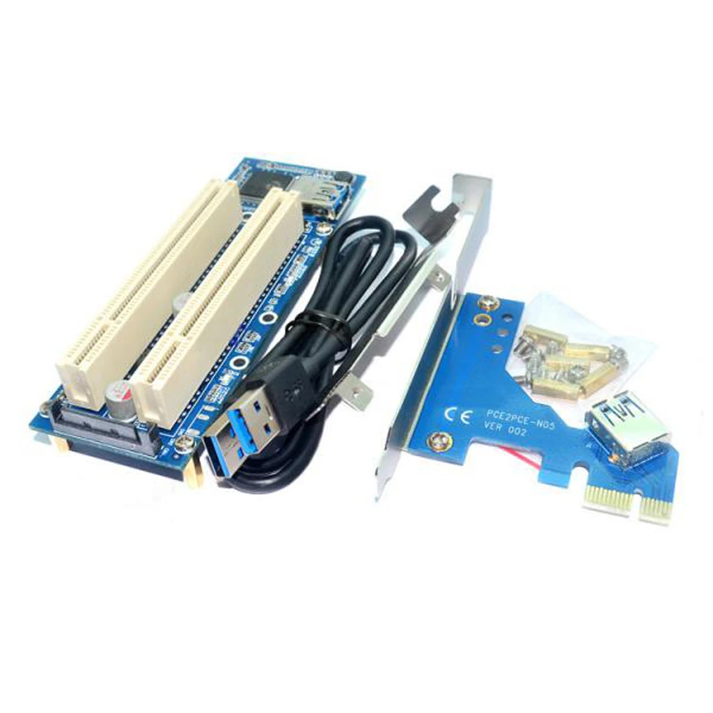 PCI E Express X1 на двойной Riser расширение адаптера карты с USB 3 0 кабелем|Платы
