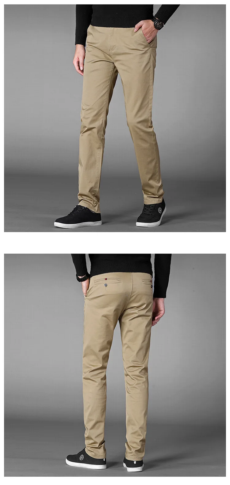 Повседневные мужские брюки в классическом стиле, новинка, бизнес эластичные хлопковые облегающие мужские брюки серого цвета, цвета хаки, размера плюс 42, 44, 46, SA-8