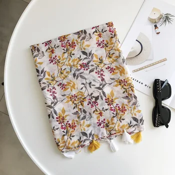 

Autumn winter cotton and linen scarf large sea fringed scarf sunscreen shawl female Korean version bufandas invierno mujer