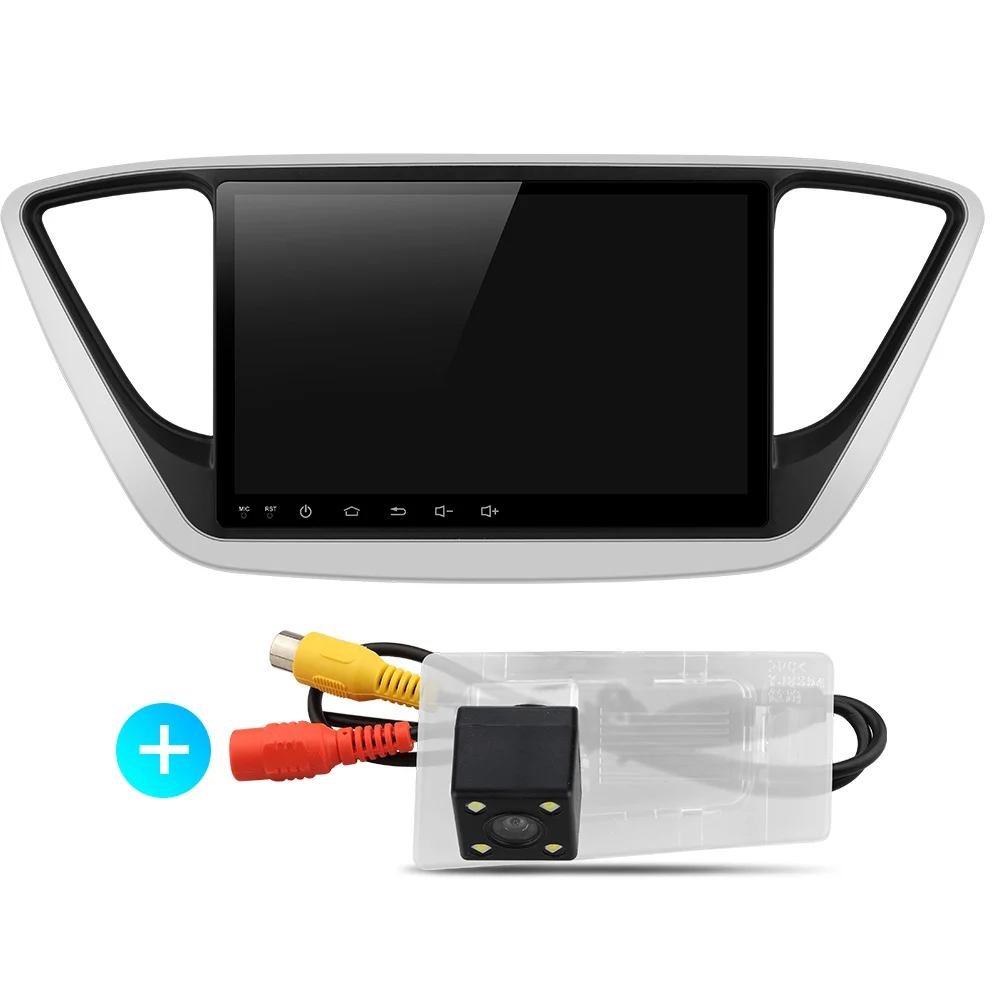 with rear camera PX30 android 9,0 автомобильный dvd для hyundai Verna Solaris gps навигация автомобиля Радио Видео Стерео Мультимедиа Плеер ips экран - Цвет: with rear camera