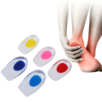 

Soft Silicone Gel Insoles Half Heel Insole Pad For Heel Spurs Pain Foot Cushion Foot Massager Height Increase Shoe Inserts