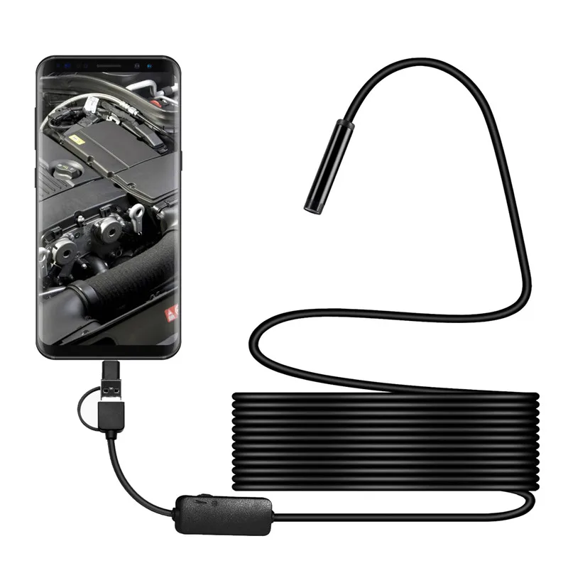 Мини камера эндоскоп HD 1200P IP68 2 м Жесткий гибкий Android телефон USB камера для Android автомобильный эндоскоп видео осмотр