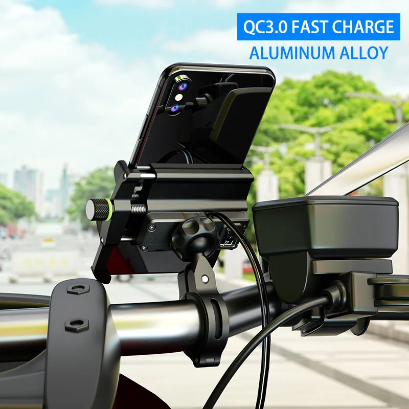 Arwin QC3.0 алюминиевый держатель для телефона мотоцикла с usb зарядным устройством