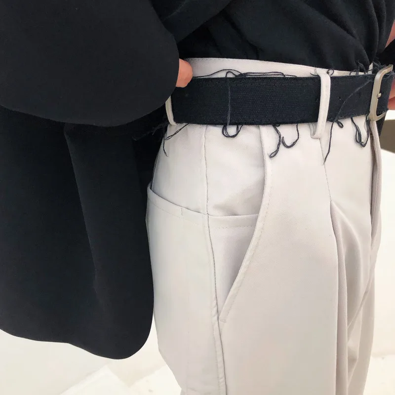 IEFB Autumn New Wide-leg Mop Pants For Men Korean Streetwear Fashion Loose Straight High Rise Pants Casual Trousers 9Y3527 casual pants