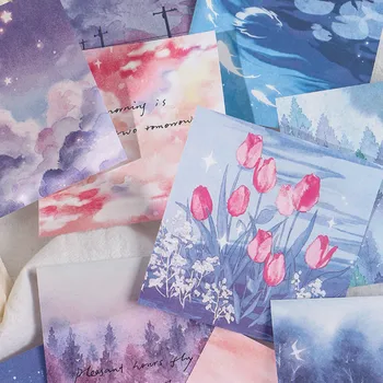 

4 Packs Mixed Total 120PCS The Romantic Nature Theme Memo Pad 80mm*80mm DIY Paper Message Notes