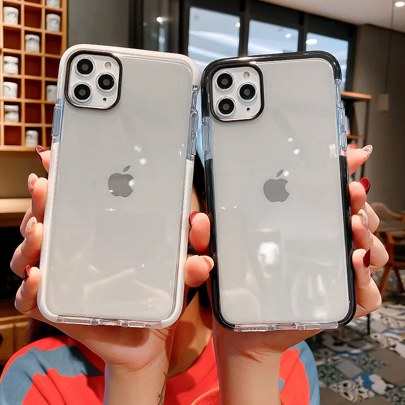 Двойной Цветной ТПУ прозрачный чехол для iphone XR Xsmax 11 7 8 6plus креативный карамельный