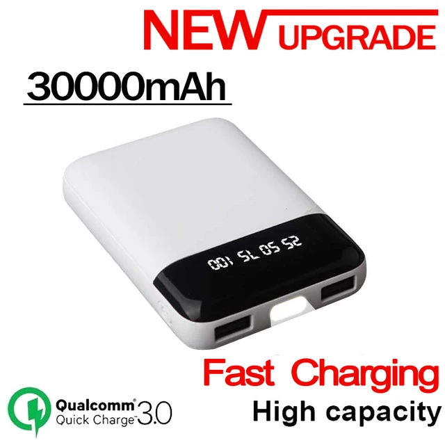 Mini Power Bank 12000mah High Capacity Lcd Digital Display Protable Charge Car Charger Travel Charger Led Light Power Bank Power Bank Aliexpress
