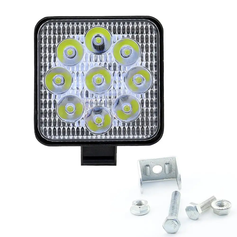 27W LED Work Light Waterproof Dust-proof Headlight 9pcs Led Headlights Square Off-road Bulb Lamp Fog Lighting Exterior | Автомобили и