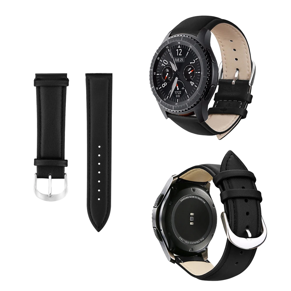 Новый модный кожаный ремешок 22 мм для samsung Galaxy Watch 42 мм 46 мм Замена для gear S3 браслет умные наручные часы