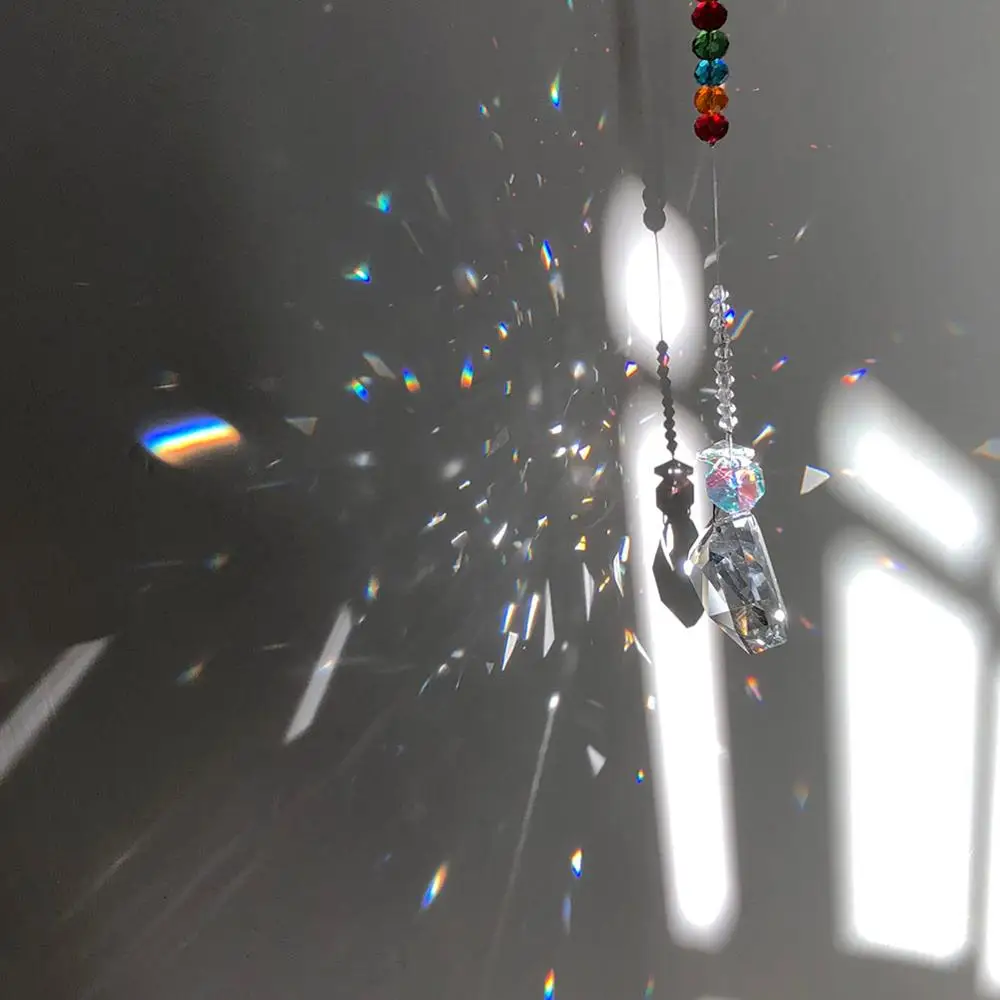 30 мм Алмазная форма великолепное Хрустальное стекло окно Висячие фэн-шуй целебная Призма Защита от солнца Радуга чайник домашний сад Декор