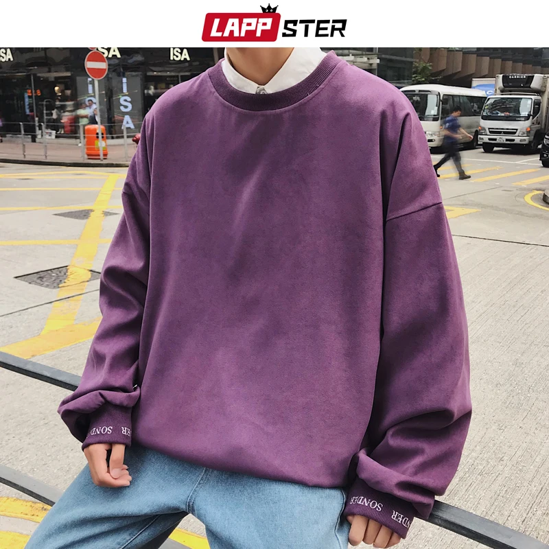 LAPPSTER мужские цветные корейские модные толстовки с вышивкой, большие размеры, осень, японские уличные толстовки Harajuku с капюшоном