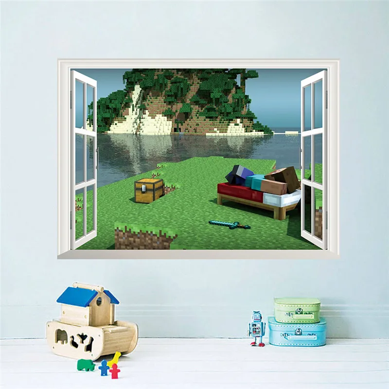 Мультфильм 3D яркие Популярные мозаика настенный игровой стикер для детской комнаты росписи Плакат домашний Декор Наклейки на стены квадратный мира